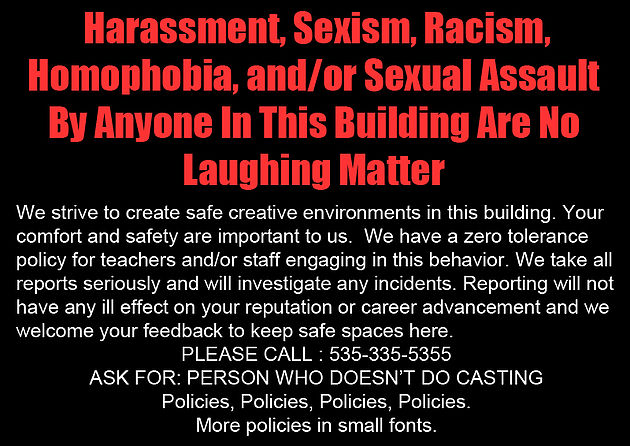 Harassment is no laughing matter.