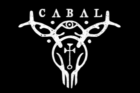 a stylized illustration of the skull of a stag, adorned with magical symbols, under the word CABAL.