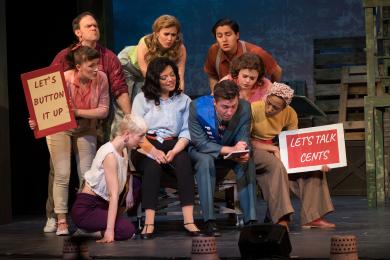 The cast of The Pajama Game at Artistry