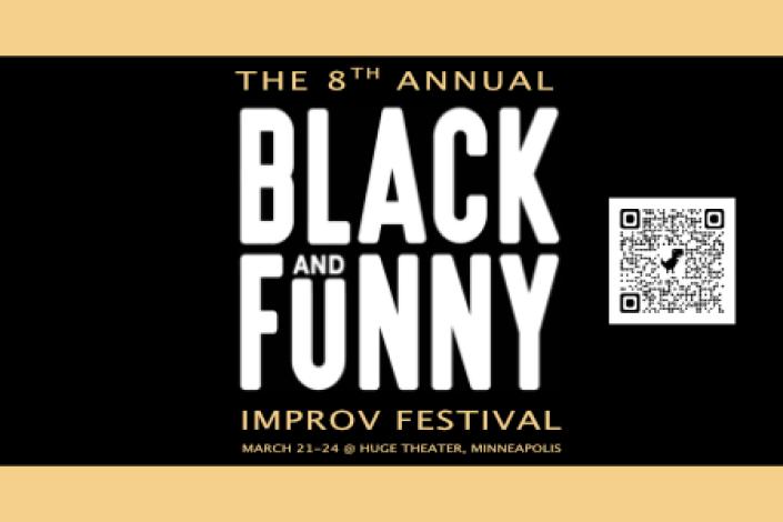 The 8th Annual Black and Funny Improv Festival logo. 