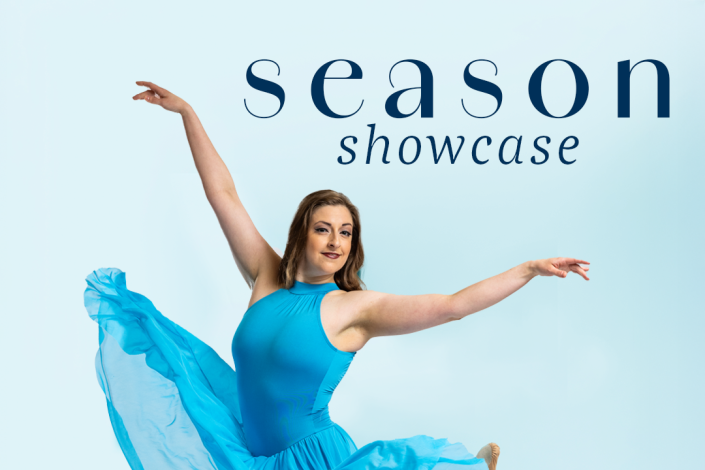 A ballerina in a blue dress
