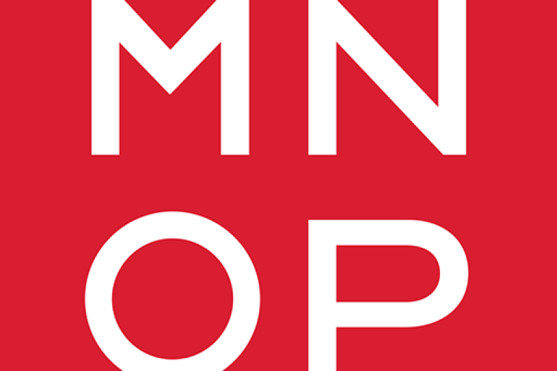 Minnesota Opera logo (White letters "MNOP" on a red background)