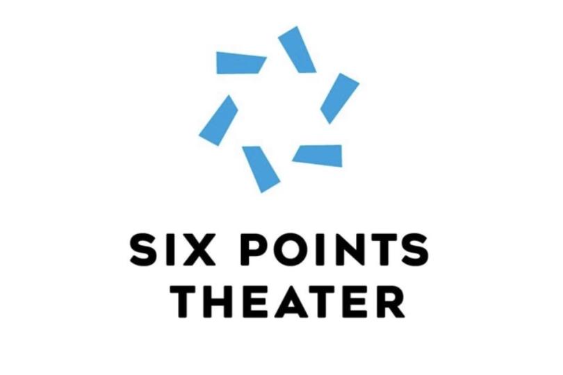 Six Points Theater logo has 6 point white and blue stars.
