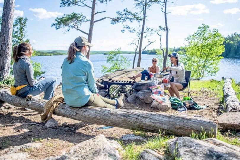 Camping next to a lake