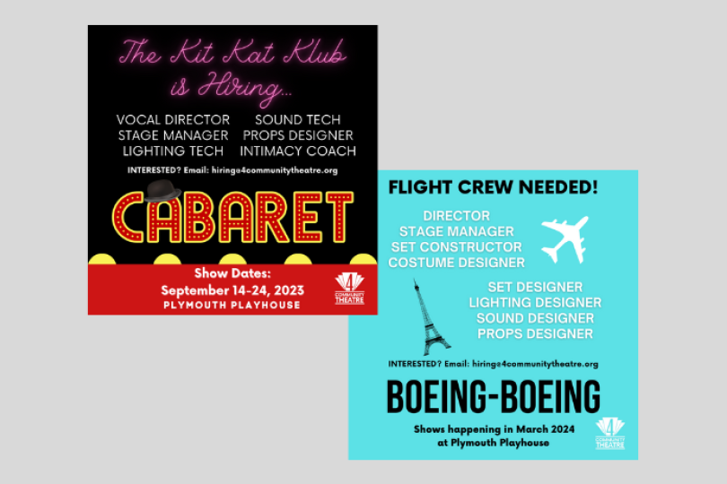 4 Community Theatre is Hiring for Cabaret and Boeing-Boeing!
