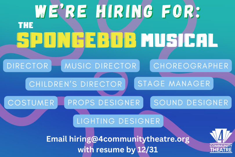 4 Community Theatre is Hiring for The SpongeBob Musical (Summer 2024)