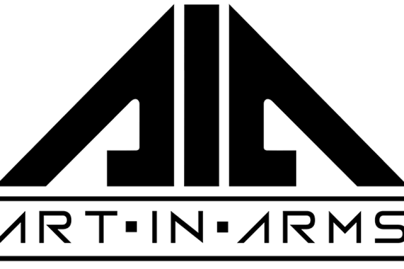 Art In Arms' text logo