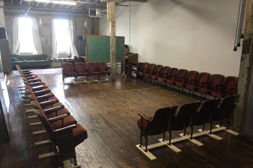 Rehearsal space with portable seating configuration