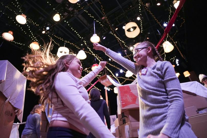 two girls celebrating 